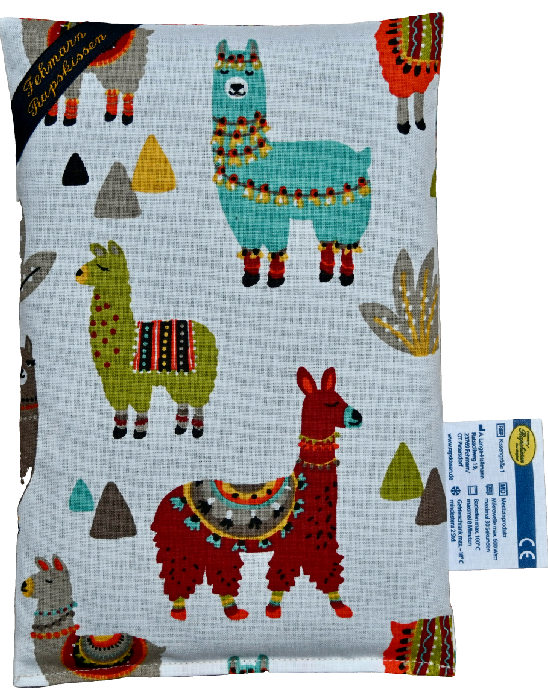 Happy Alpaca - braun-türkis  1-Kammerkissen groß