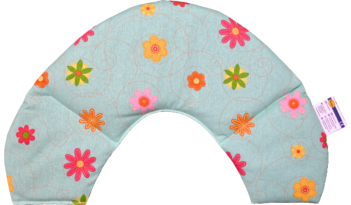 'Blüten bunt/türkis Nackenkissen  