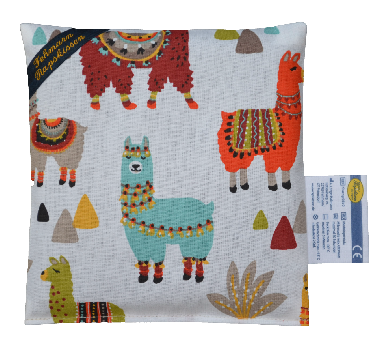 Happy Alpaca - braun/türkis 1-Kammerkissen klein