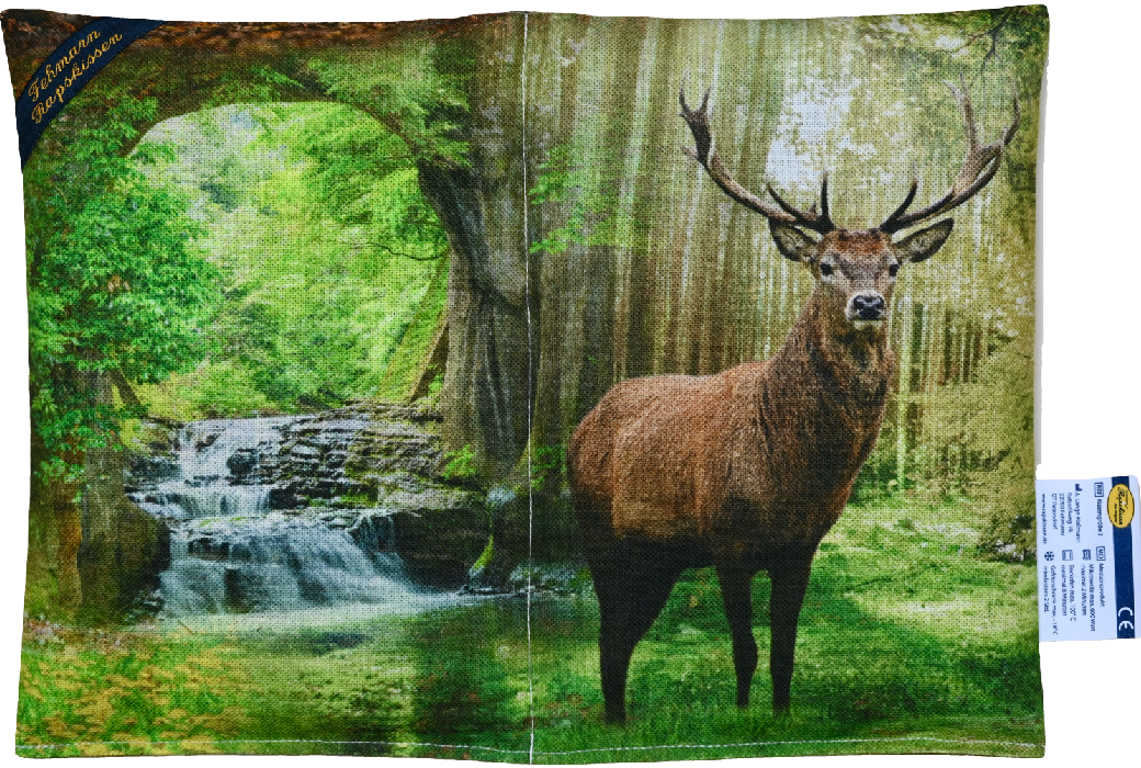 Tiere im Wald Hirsch am Bach 2-Kammerkissen