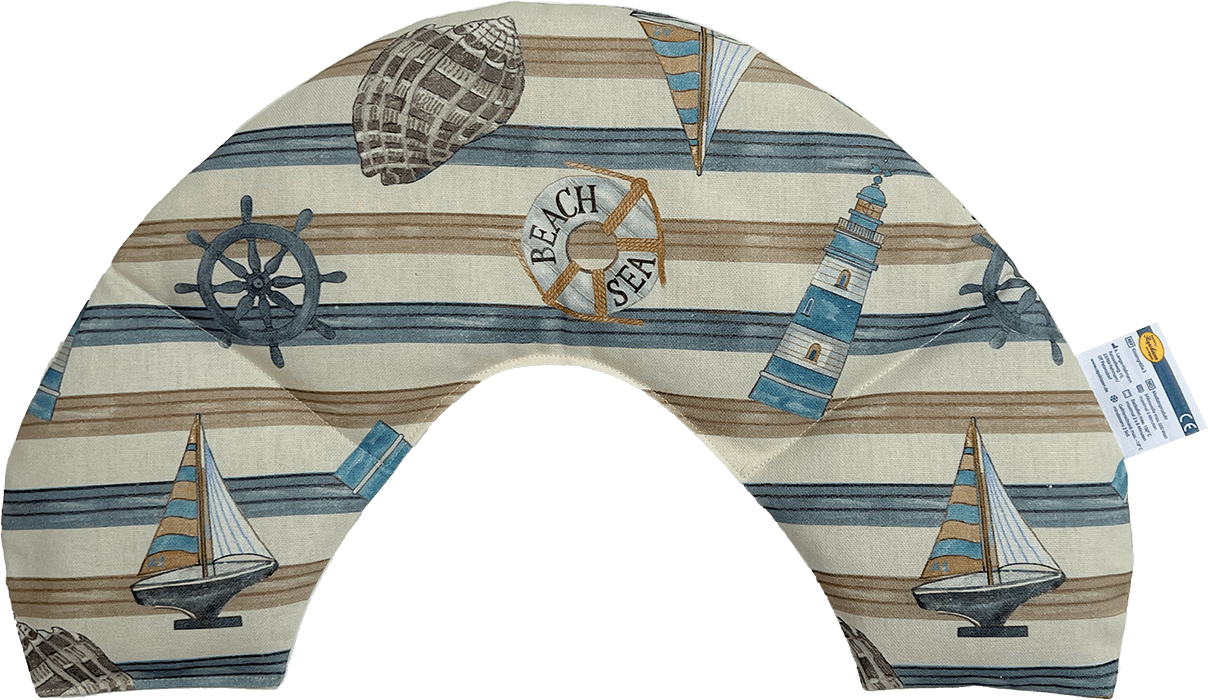 A-day-on-the-beach-blau-beige-Streifen-Nackenkissen A day on the beach blau-beige-Streifen - Nackenkissen