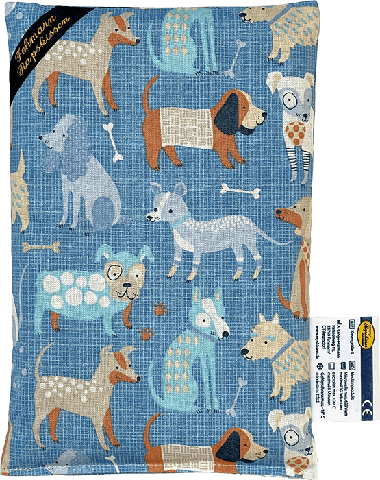 "Hunde blau 1-Kammerkissen groß