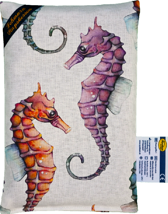 Seepferdchen in Aquarell 1-Kammerkissen groß