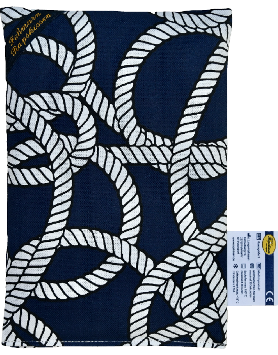 Seemannsgarn blau 1-Kammerkissen groß