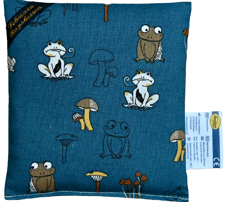 'Frösche petrol 1-Kammerkissen klein
