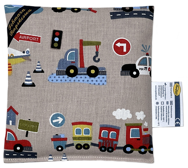 "Kleine Fahrzeuge auf taupe 1-Kammerkissen klein